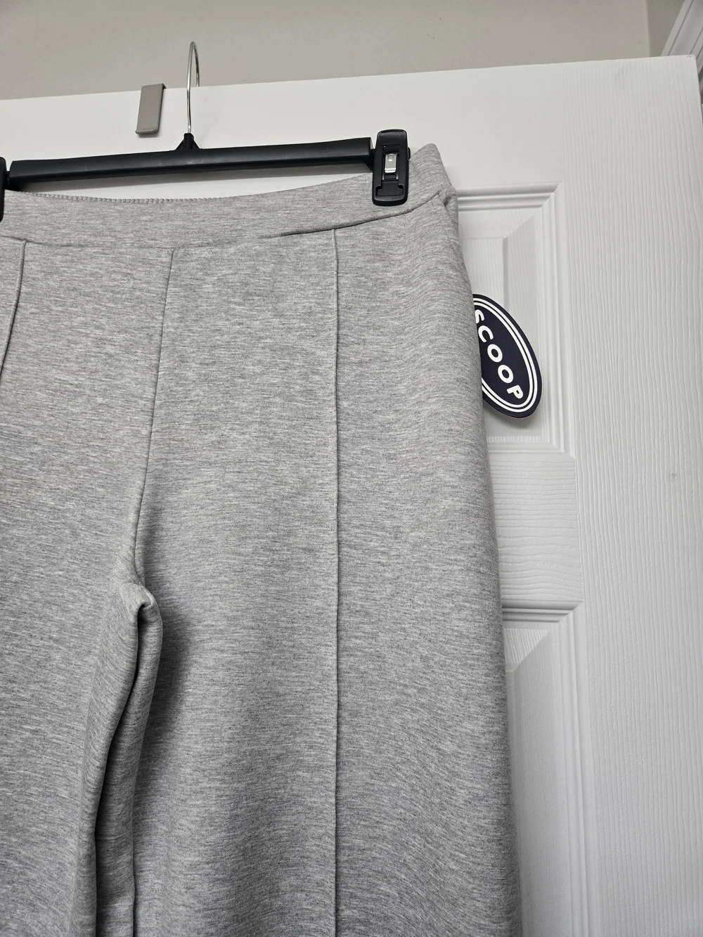 Scoop Gray Scuba Knit Wide-Leg Pants 27" Inseam - Picture 2 of 2